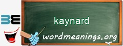 WordMeaning blackboard for kaynard